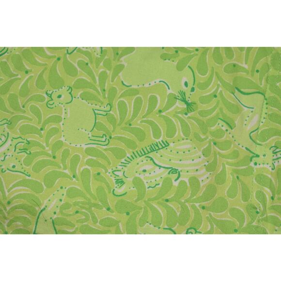 LILLY PULITZER $78 Green Zoo Animal‎ Print Cotton Capri Pant Size 10 - Picture 3 of 4